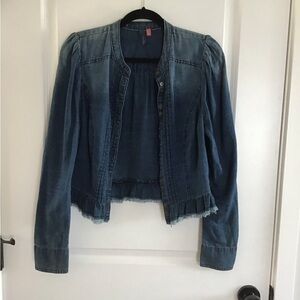 Pilcro Anthropolgie Small Denim Chambray Button Long Sleeve Shirt Top